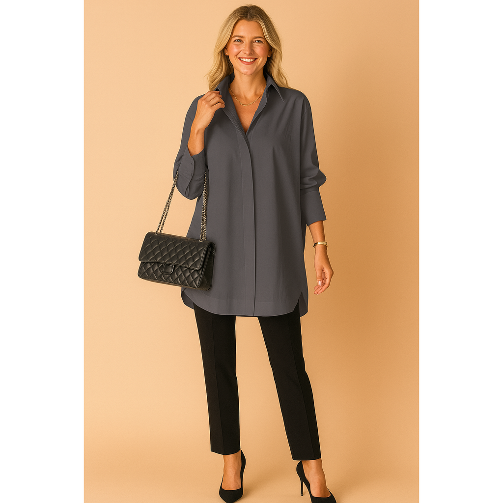 Adelaide | Damen Oversize Langarm Hemdbluse