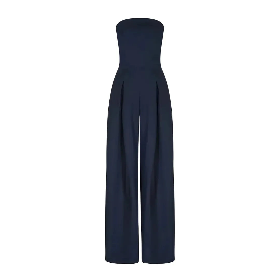Scarlett | Damen Jumpsuit trägerlos mit weitem Bein