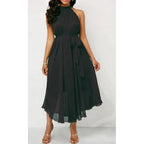 Lucille | Damen Neckholder Midikleid Mit Ausgestelltem Saum