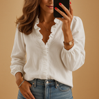Elina | Damen Bluse Mit Raffung Und Figurbetonter Passform