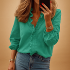 Elina | Damen Bluse Mit Raffung Und Figurbetonter Passform