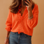 Elina | Damen Bluse Mit Raffung Und Figurbetonter Passform