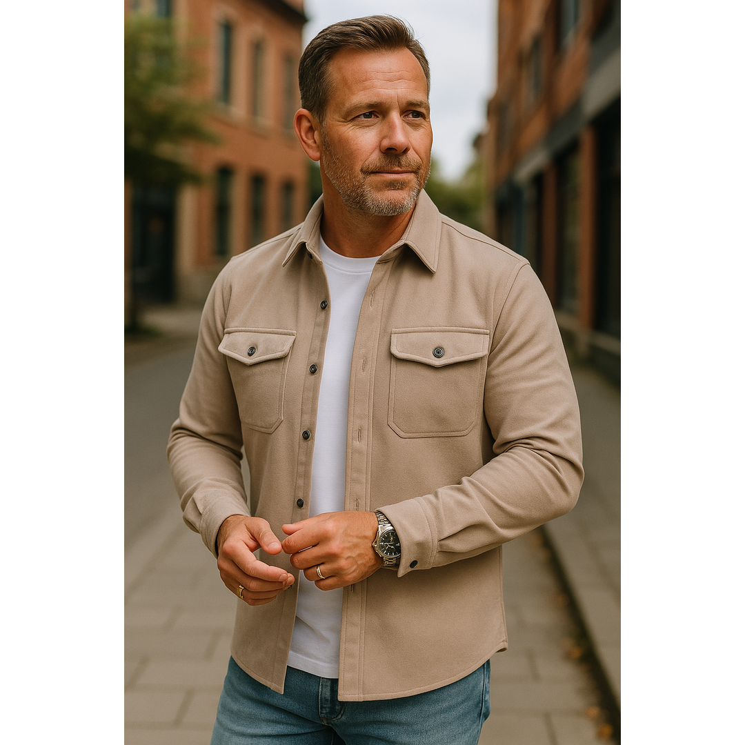 Samuel | Herren-Langarmhemd mit Knopfleiste und Brusttaschen