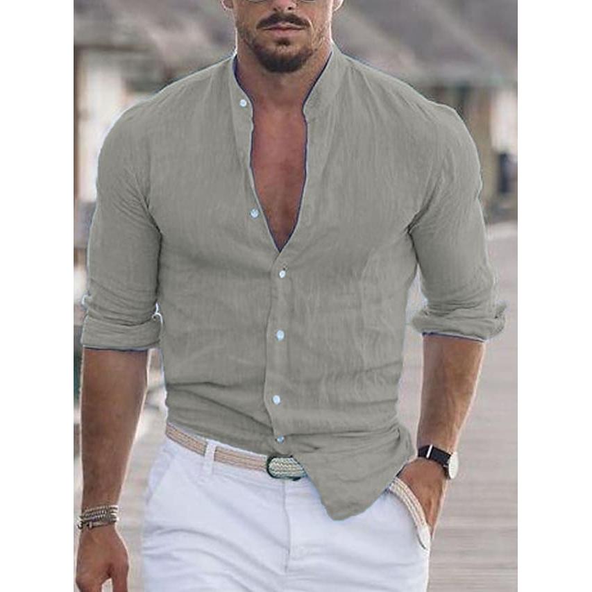 Holden | Herren Hemd Mit Stehkragen Und Knopfleiste