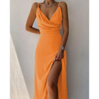 Arabella | Damen Midikleid Mit Drapiertem V-Ausschnitt