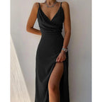 Arabella | Damen Midikleid Mit Drapiertem V-Ausschnitt