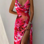 Arabella | Damen Midikleid Mit Drapiertem V-Ausschnitt