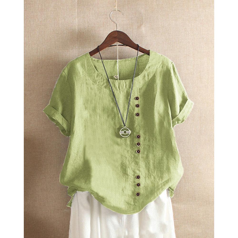 Helene | Damen Bluse In Unifarbe Mit Rundhalsausschnitt