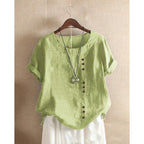 Helene | Damen Bluse In Unifarbe Mit Rundhalsausschnitt