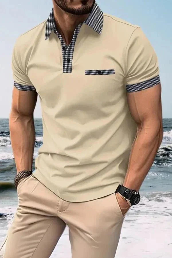 Isaac | Herren Kurzarm Poloshirt Mit Kontrastkragen