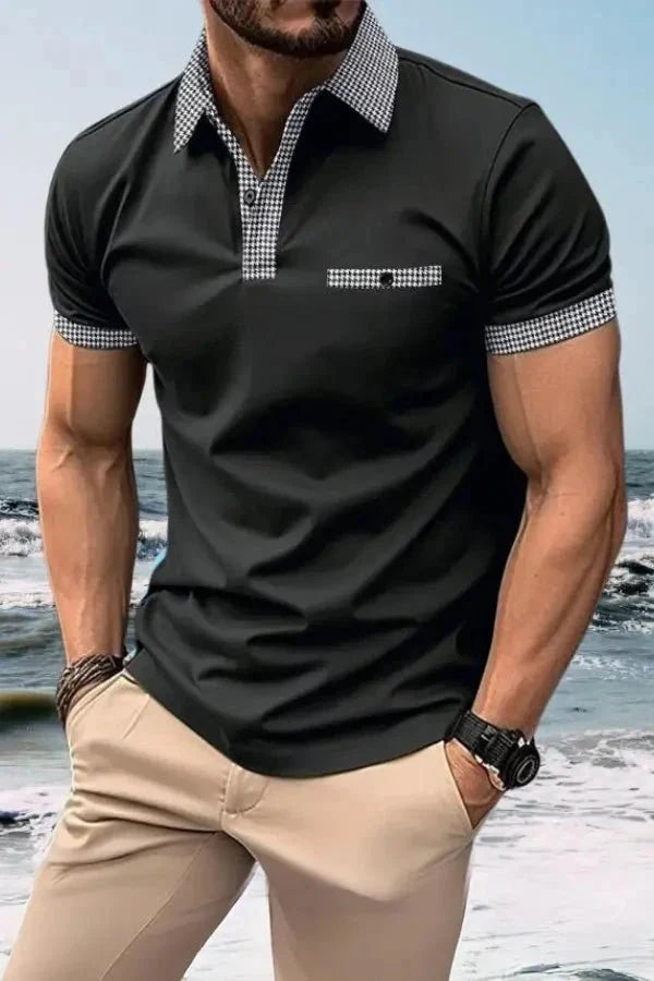 Isaac | Herren Kurzarm Poloshirt Mit Kontrastkragen