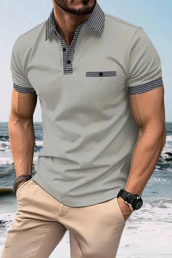 Isaac | Herren Kurzarm Poloshirt Mit Kontrastkragen