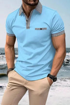 Isaac | Herren Kurzarm Poloshirt Mit Kontrastkragen