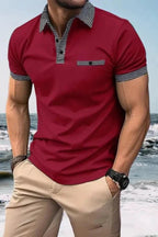 Isaac | Herren Kurzarm Poloshirt Mit Kontrastkragen
