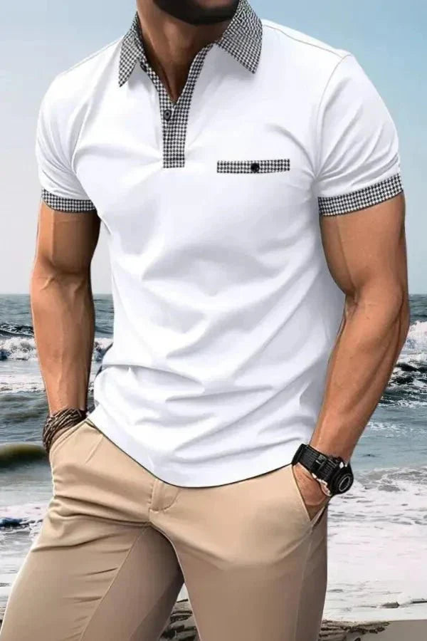 Isaac | Herren Kurzarm Poloshirt Mit Kontrastkragen