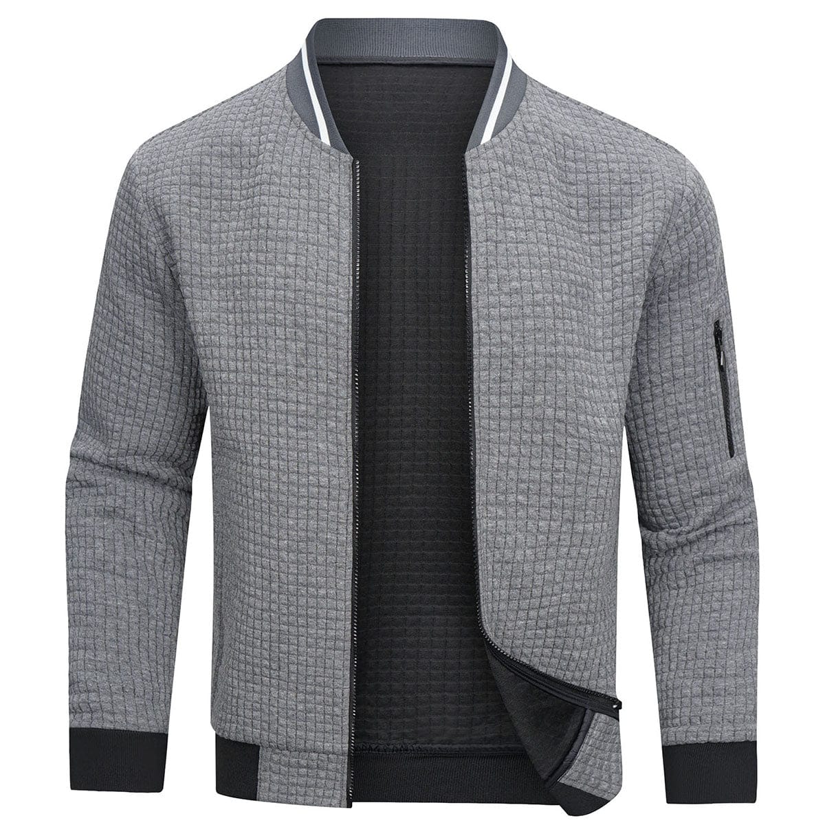Logan | Herren Gesteppter Pullover Mit Reißverschluss Und Rippkragen