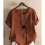 Helene | Damen Bluse In Unifarbe Mit Rundhalsausschnitt