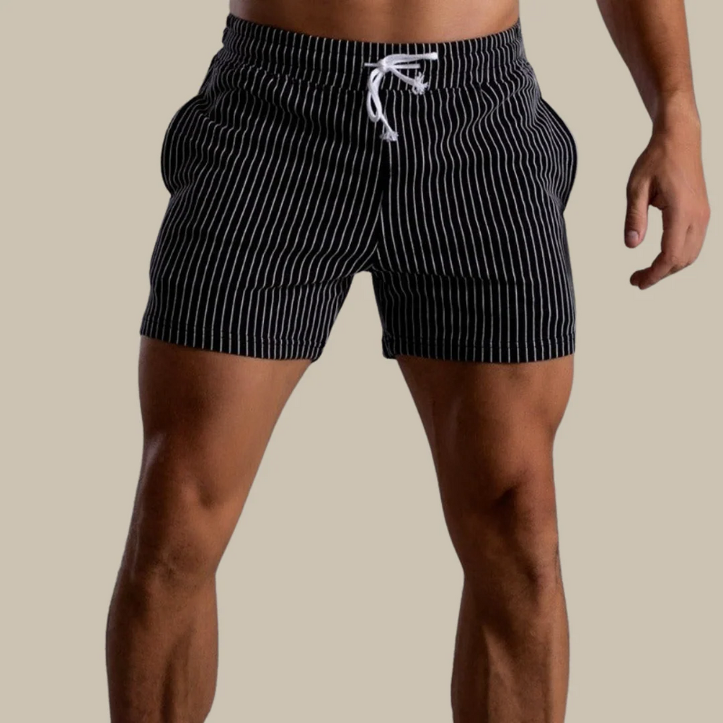 Ryder | Herren Gestreifte Badeshorts Mit Kordelzug