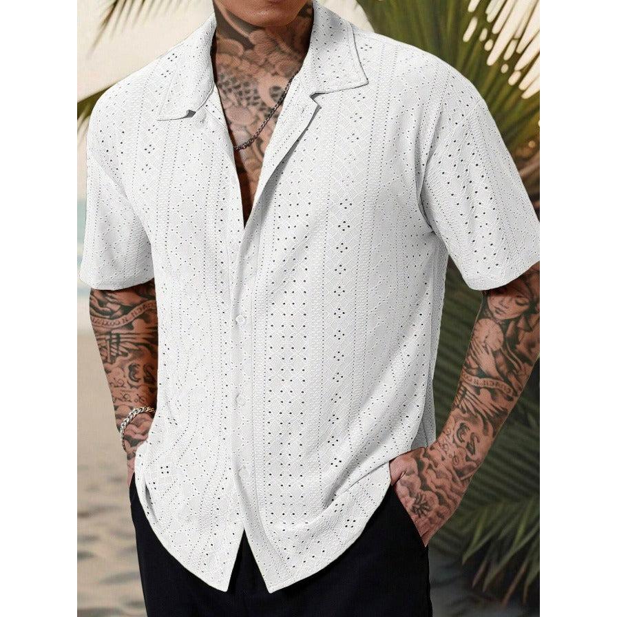 Emmett | Herren Kurzarm Hemd Mit Lochmuster