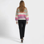 Stella | Damen Gestreifte Strickjacke Mit Langarm
