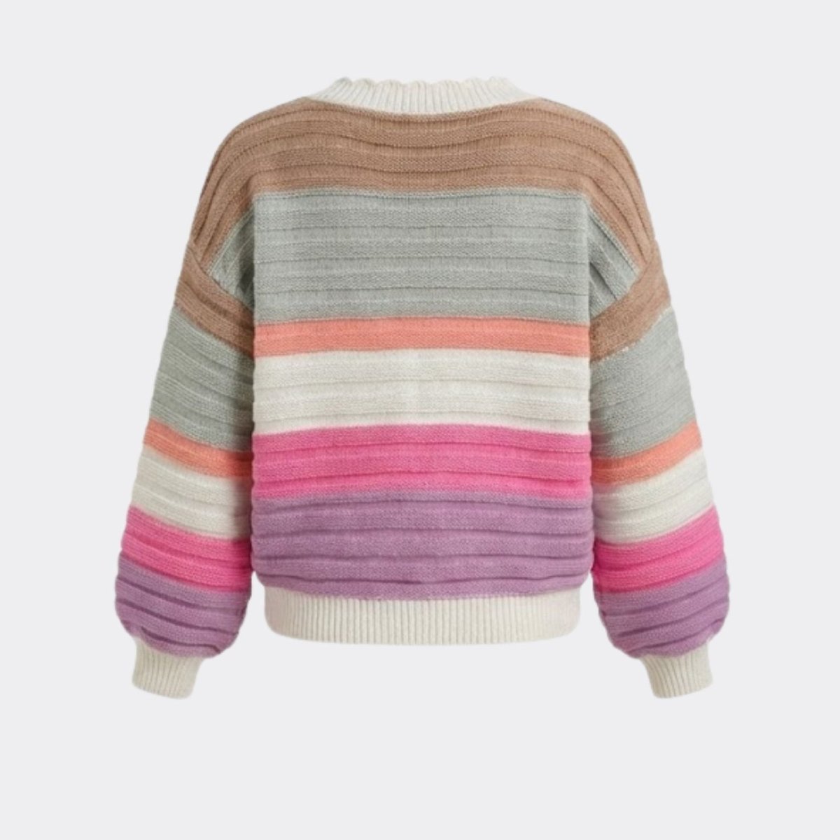 Stella | Damen Gestreifte Strickjacke Mit Langarm