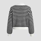 Stella | Damen Gestreifte Strickjacke Mit Langarm