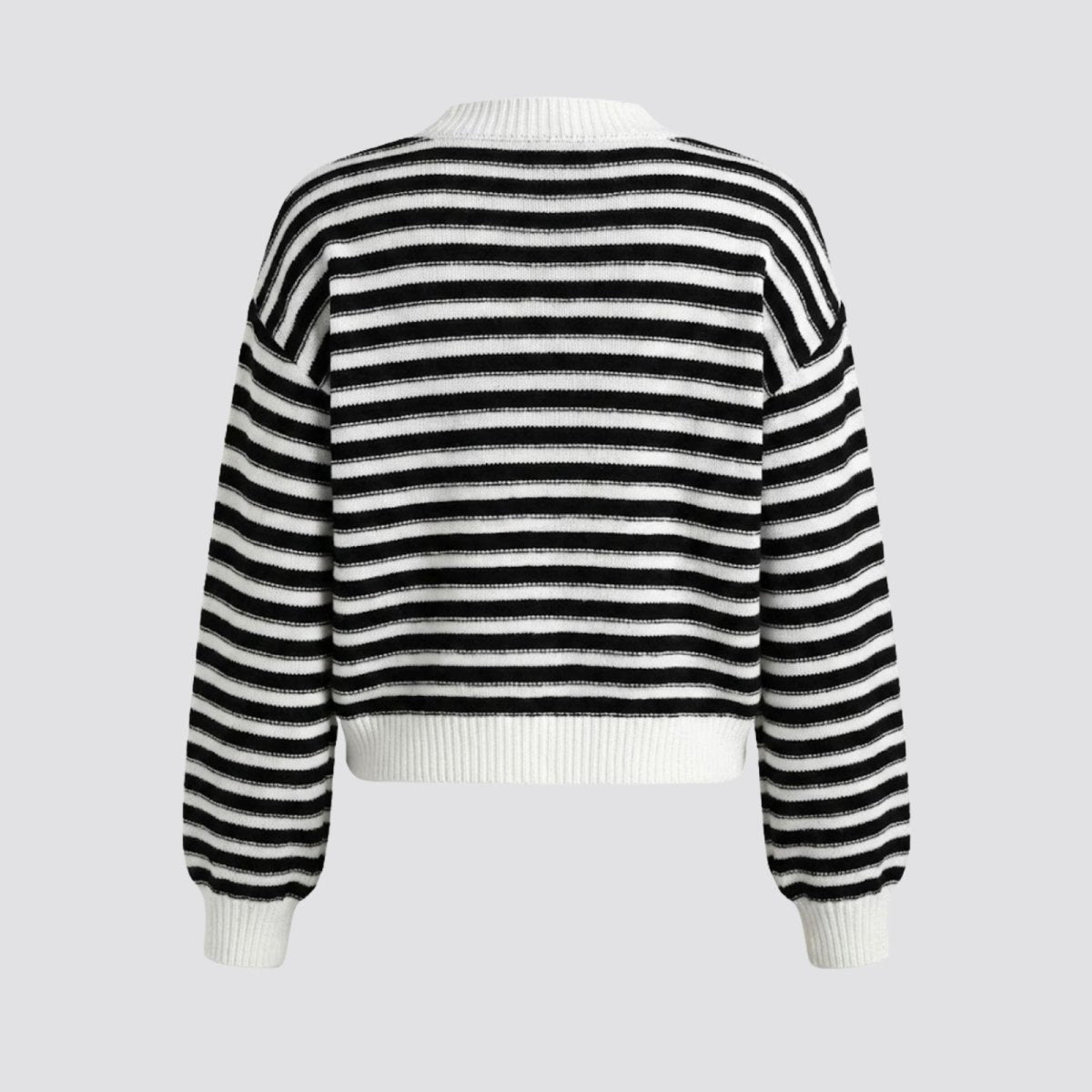 Stella | Damen Gestreifte Strickjacke Mit Langarm