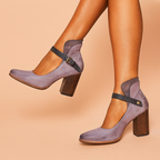 Lydia | Damen Pumps Mit Blockabsatz Und Schnallenriemen