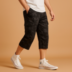 Garrett | Herren Lange Cargo Shorts Mit Seitlichen Pattentaschen