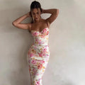 Camila | Blumenprint Maxi Kleid Mit Spitzenbesatz