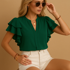 Taliah | Damen Ärmellose Bluse Mit Kragen