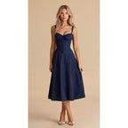 Anastasia | Blumen Corsagen Midi Kleid Mit Strukturierter Passform