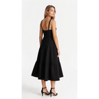 Anastasia | Blumen Corsagen Midi Kleid Mit Strukturierter Passform