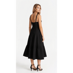 Elara | Damen Midi Korsettkleid Mit Spaghettiträgern Und Blumenprint