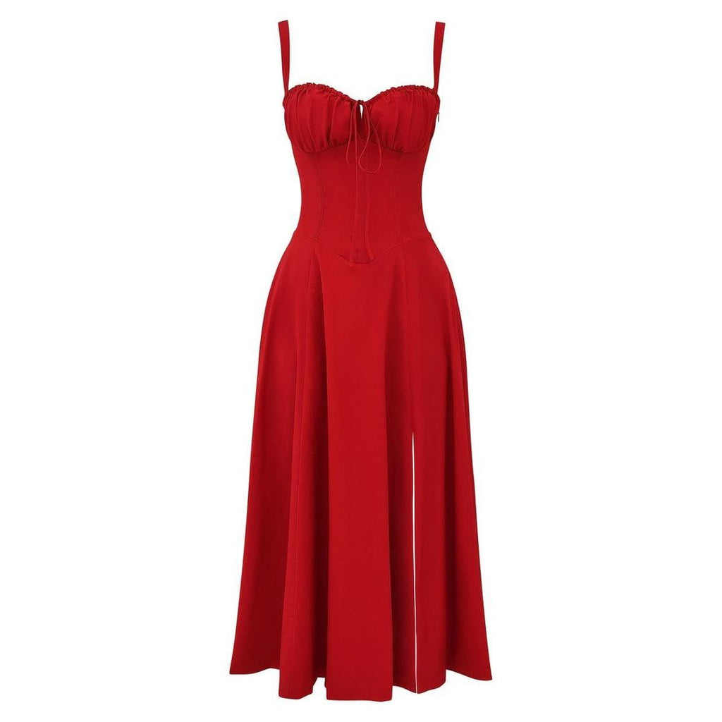 Anastasia | Blumen Corsagen Midi Kleid Mit Strukturierter Passform