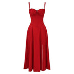 Anastasia | Blumen Corsagen Midi Kleid Mit Strukturierter Passform