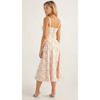 Anastasia | Blumen Corsagen Midi Kleid Mit Strukturierter Passform