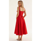 Anastasia | Blumen Corsagen Midi Kleid Mit Strukturierter Passform