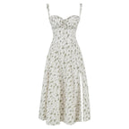 Anastasia | Blumen Corsagen Midi Kleid Mit Strukturierter Passform