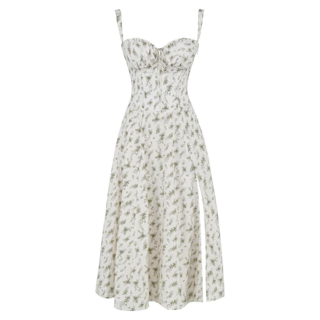 Anastasia | Blumen Corsagen Midi Kleid Mit Strukturierter Passform