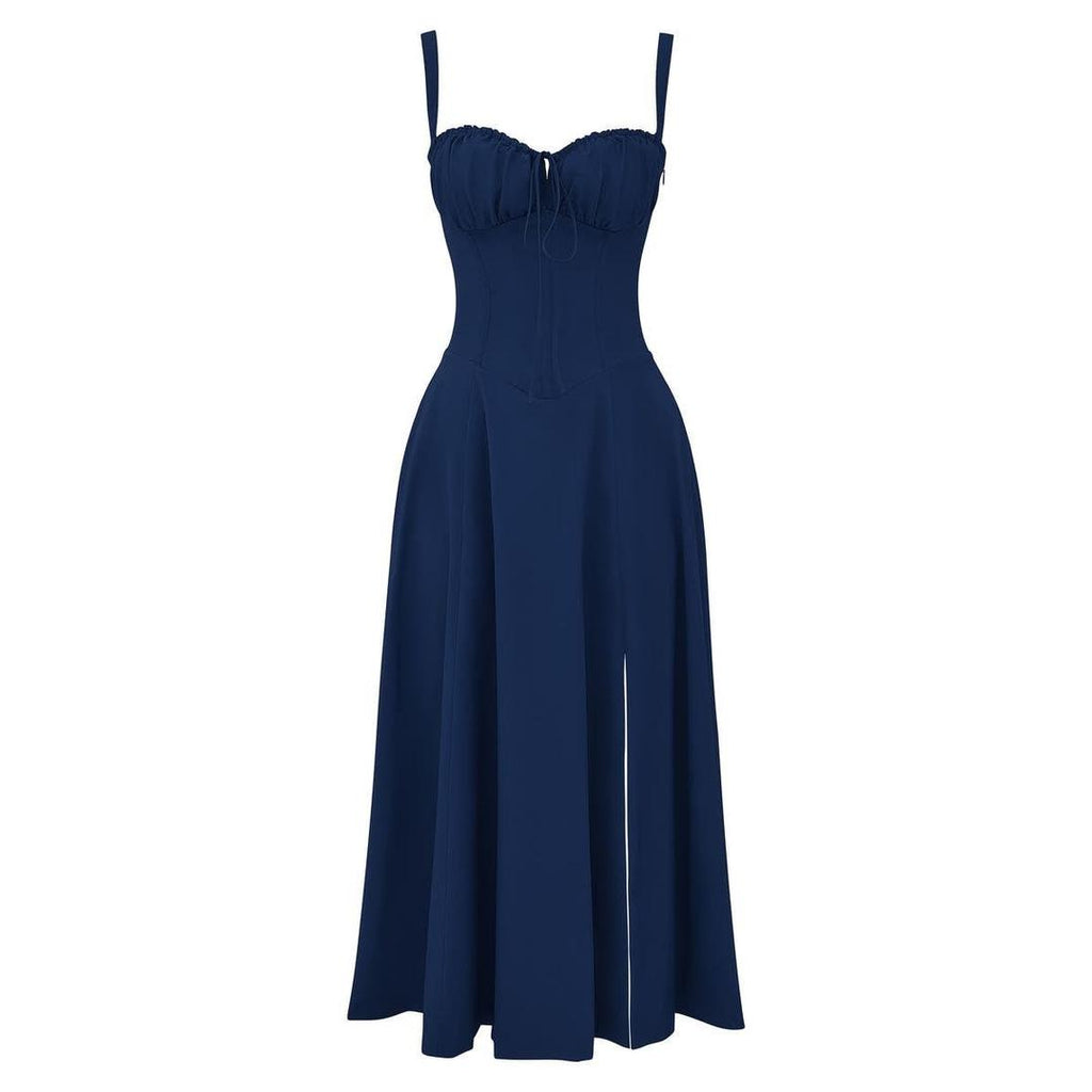 Anastasia | Blumen Corsagen Midi Kleid Mit Strukturierter Passform
