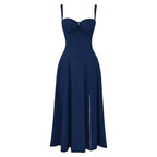 Anastasia | Blumen Corsagen Midi Kleid Mit Strukturierter Passform