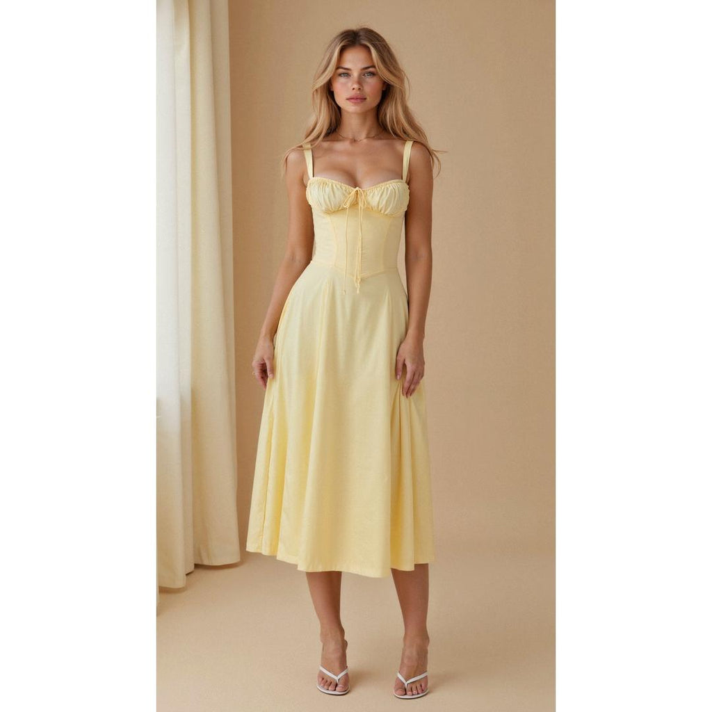 Anastasia | Blumen Corsagen Midi Kleid Mit Strukturierter Passform