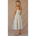 Anastasia | Blumen Corsagen Midi Kleid Mit Strukturierter Passform