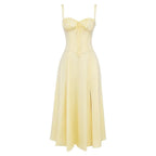 Anastasia | Blumen Corsagen Midi Kleid Mit Strukturierter Passform