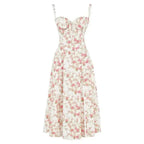 Anastasia | Blumen Corsagen Midi Kleid Mit Strukturierter Passform