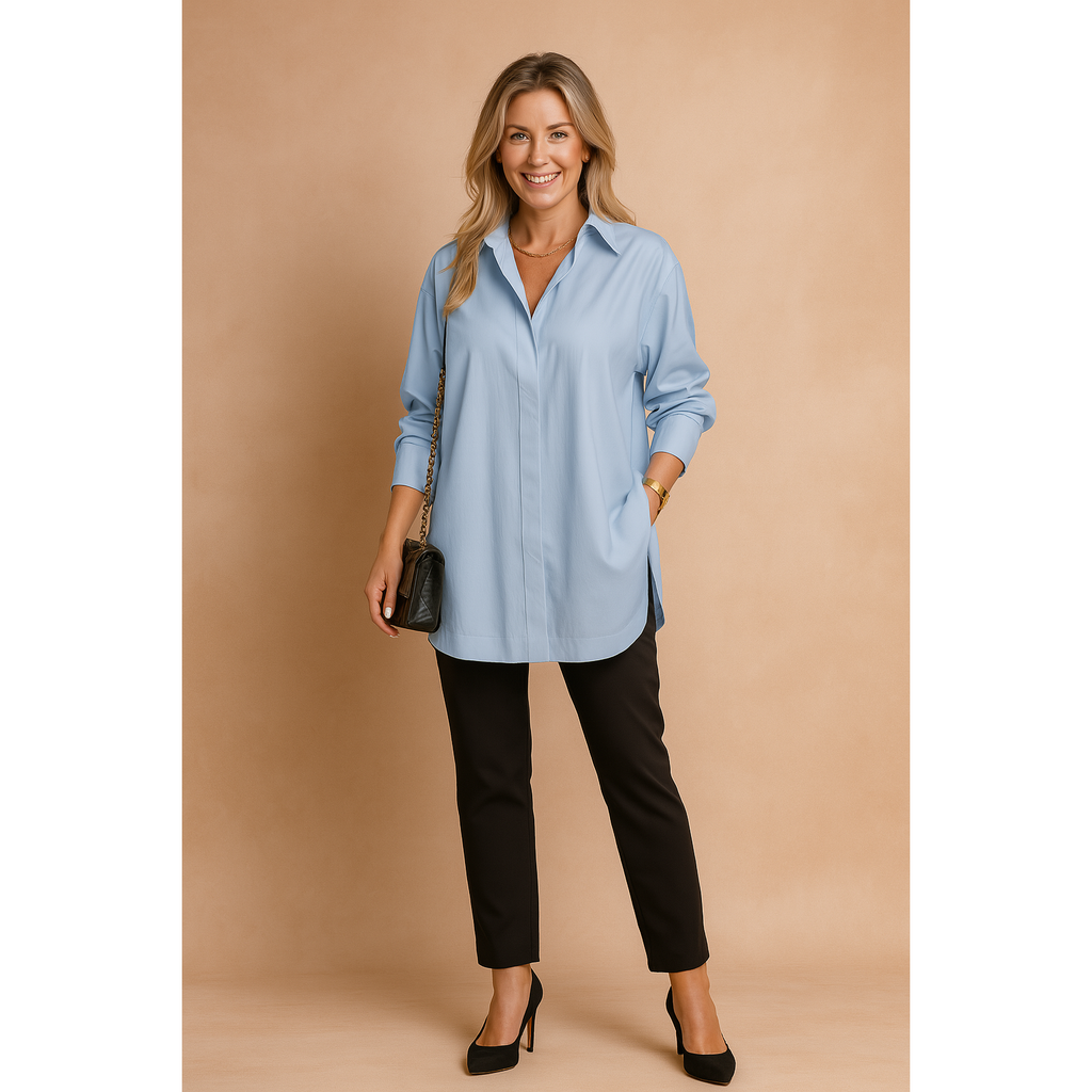 Adelaide | Damen Oversize Langarm Hemdbluse