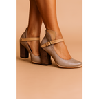 Lydia | Damen Pumps Mit Blockabsatz Und Schnallenriemen