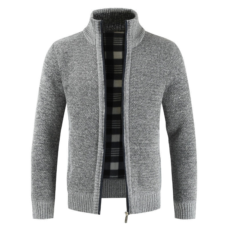 Caleb | Herren Strickpullover Mit Reißverschluss Und Stehkragen