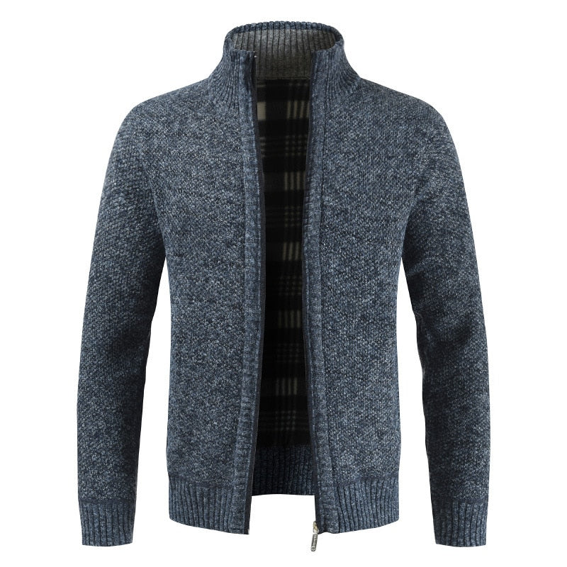 Caleb | Herren Strickpullover Mit Reißverschluss Und Stehkragen